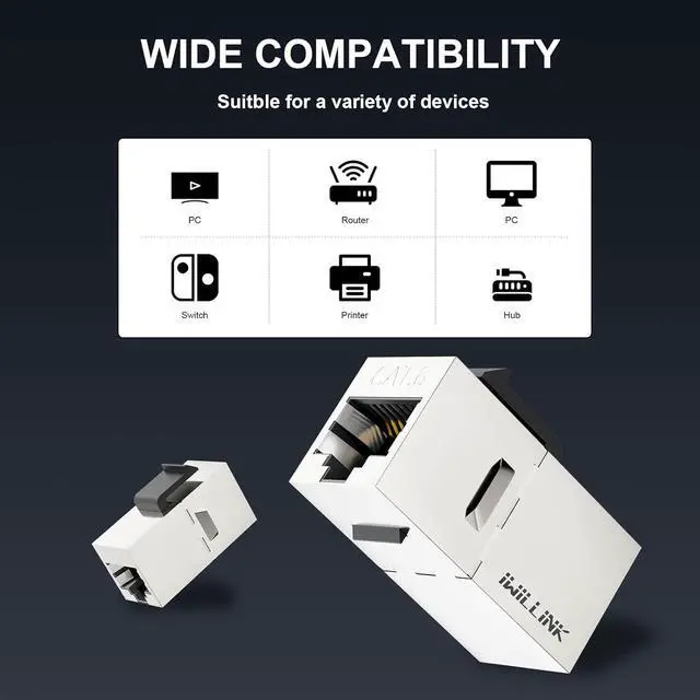 Alt view image 5 of 7 - iwillink RJ45 Coupler 10-Pack and Cat6 Coupler RJ45 Cat6 Shielded Coupler 25-Pack