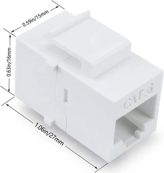 Alt view image 2 of 5 - Female to Female Cat6 Keystone RJ45 Couplers, 10 Pack, White, Tablet