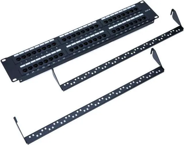 Alt view image 2 of 2 - 24 Port Cat5/5e Unshielded Wallmount Rackmount Patch Panel, Backwards Compatible with CAT 3/4/5 Cabling (24 Port)