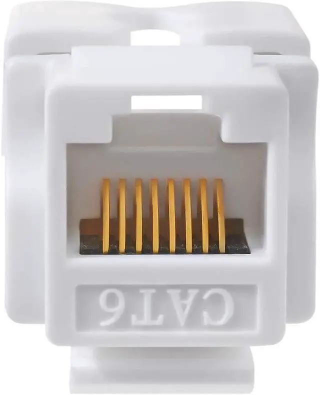 Alt view image 6 of 7 - 10-Pack RJ45 Keystone Jack Module Connector 568A/568B, Keystone Adapter Compatible Cat 6/5e/5 Connector,Cat6 Keystone Jack,RJ45 Female Connector,White