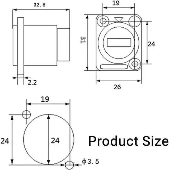 Alt view image 7 of 7 - 10Pack D-Type USB 2.0 Panel Mount Connector, Solderless USB2.0 Female to Female Feed Thru Bulkhead Converter for Audio Video Network Industrial Equipment