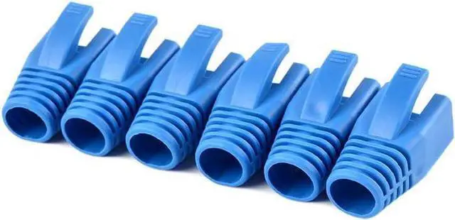 Main image of 50 Pcs Cat7 Cat7A Cat8 Strain Relief Boot, RJ45 Plug Connector Cover Modular Network Plug Connector Cap Cable Connector Boots, Blue