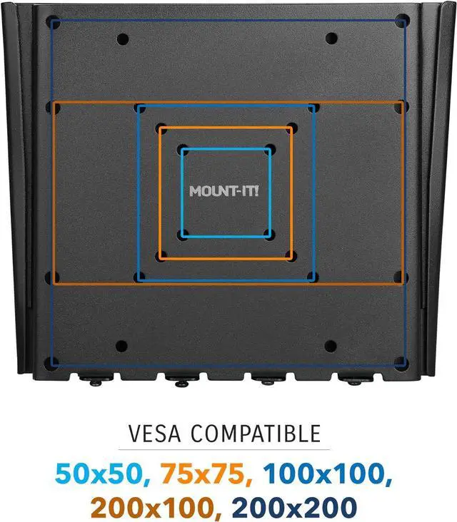 Alt view image 7 of 7 - MOUNT-IT! Low-Profile Fixed TV Wall Mount With Removable Plate | Flush Wall Mounting Bracket Fits 23" - 42" Screens Up To VESA 200x200 mm, 66lbs Capacity, Black