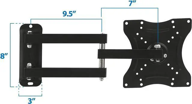 Alt view image 7 of 7 - Mount-It TV Wall Mount Full Motion LCD, LED 4K TV Swivel Bracket for 23-55 inch Screen Size, Compatible with VESA 400x400, 66 lbs Capacity (MI-2065L), Black