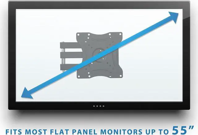 Alt view image 6 of 7 - Mount-It TV Wall Mount Full Motion LCD, LED 4K TV Swivel Bracket for 23-55 inch Screen Size, Compatible with VESA 400x400, 66 lbs Capacity (MI-2065L), Black