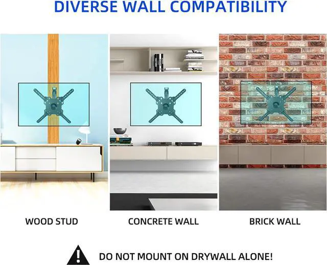 Alt view image 5 of 6 - Vertical and Horizontal TV Wall Mount Swivel Tilt Rotate Arm Fits Most 32 42 43 50 inch Flat Curved Screen, Full Motion 90 Degree Bracket, Max VESA 400x400mm Up to 44lbs DY3255