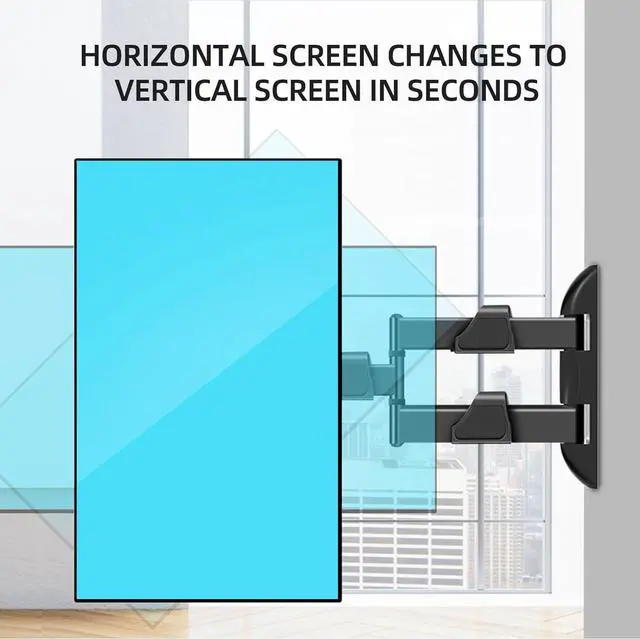 Alt view image 6 of 6 - Vertical and Horizontal TV Wall Mount Swivel Tilt Rotate Arm Fits Most 32 42 43 50 inch Flat Curved Screen, Full Motion 90 Degree Bracket, Max VESA 400x400mm Up to 44lbs DY3255