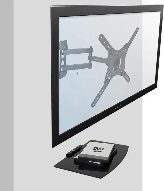 Alt view image 3 of 7 - Mount-It! TV Mount with Shelf | Full Motion TV Wall Mount with Floating Entertainment Shelf for Cable Box, DVR | Single Stud Installation | Fits Televisions Up to 55 Inches, VESA 75x75mm to 400x400mm