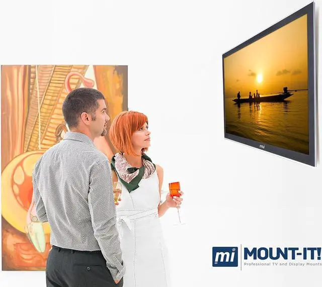 Alt view image 2 of 7 - Slim Tilting TV Wall Mount Bracket for 32-55 Inch Samsung, Sony, Vizio, LG, Sharp TVs with Low Profile Design up to VESA 600x400mm, Black