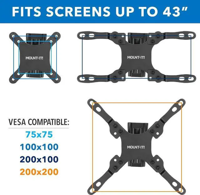 Alt view image 5 of 7 - MOUNT-IT! RV TV Mount with Dual Wall Plates | No-Rust Quick Release Aluminum Mounting Bracket for Indoor Or Outdoor Use | Low-Profile Full Motion Arm, 33lbs Capacity | Up to VESA 200x200mm