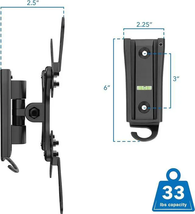 Alt view image 6 of 7 - MOUNT-IT! RV TV Mount with Dual Wall Plates | No-Rust Quick Release Aluminum Mounting Bracket for Indoor Or Outdoor Use | Low-Profile Full Motion Arm, 33lbs Capacity | Up to VESA 200x200mm