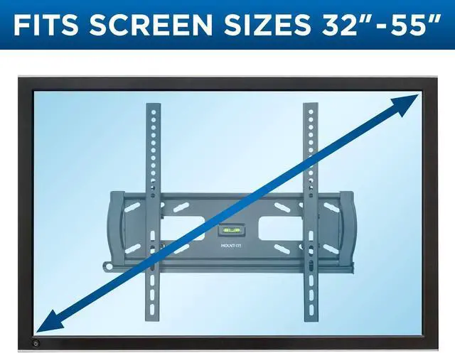 Alt view image 4 of 7 - Mount-It! Lockable TV Wall Mount with Anti-Theft Security Bar, Tilt Bracket for 3255 Inch Flat Screen TVs, Commercial-Grade VESA Wall Mount Holds up to 99 lbs
