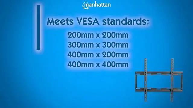 Alt view image 5 of 5 - Manhattan TV Wall Mount - Fits Most 32 to 55 Inch LED, LCD, OLED Flat & Curved TVs, Holds up to 88lbs, Max VESA 400x400mm, Low Profile  Lifetime Mfg Warranty - 460934