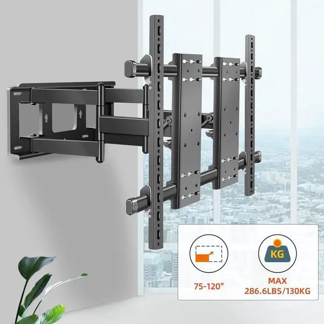 Alt view image 7 of 7 - 98 100 TV Wall Mount 75 86 90 110 120 inch Full Motion Bracket Large Screen Heavy Duty TV Wall Mount Led Adjustable Articulating TV Stand Max vesa 1000x600mm Load 287 lbs DY1000