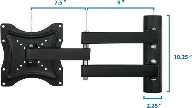 Alt view image 7 of 7 - Mount-It! TV Wall Mount Bracket Full Motion Computer Monitor Arm, Swivel Tilting Corner Bracket for 23 - 42 inch Screen LCD LED Plasma 4K Flat Panel Screen TV, up to VESA 200 66 Lb Capacity (MI-2041L)