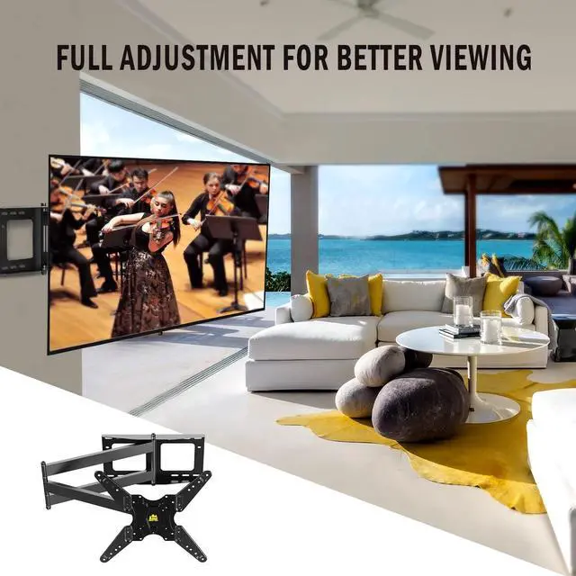 Alt view image 4 of 6 - FORGING MOUNT Long Arm TV Mount, 43" Extension Full Motion TV Monitor Corner Wall Mount Bracket, Fits 17-55 Inch Flat/Curve TVs & Monitors, VESA 400x400mm,Holds Up to110 lbs