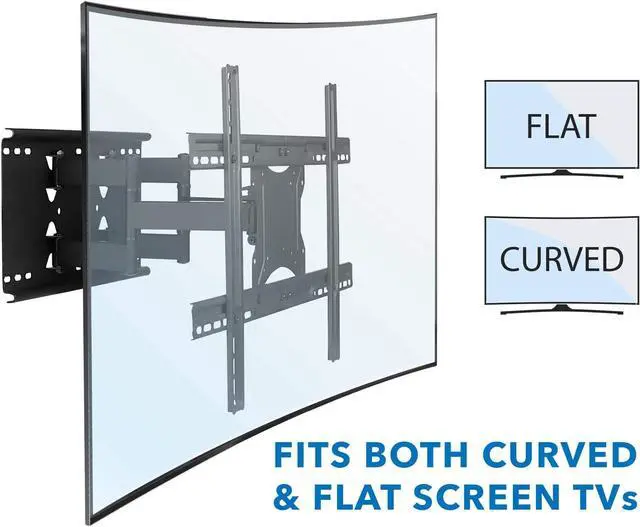 Alt view image 2 of 7 - Mount-It! Full Motion TV Wall Mount with Dual Articulating Arms | Universal TV Wall Mount Bracket Fits 32, 42, 50, 55, 60, 70, 82 Inch TVs Up to 132lbs | Heavy-Duty Steel | VESA 100x100 to 600x400mm