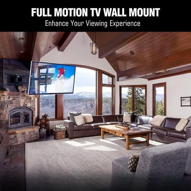Alt view image 4 of 7 - FORGING MOUNT Heavy Duty Long Arm TV Mount, 43 inch Extension Dual Articulating Arm Full Motion TV Bracket, Fits 42-90 Inch Flat/Curve TVs, Holds up to 165 lbs, VESA600x400mm
