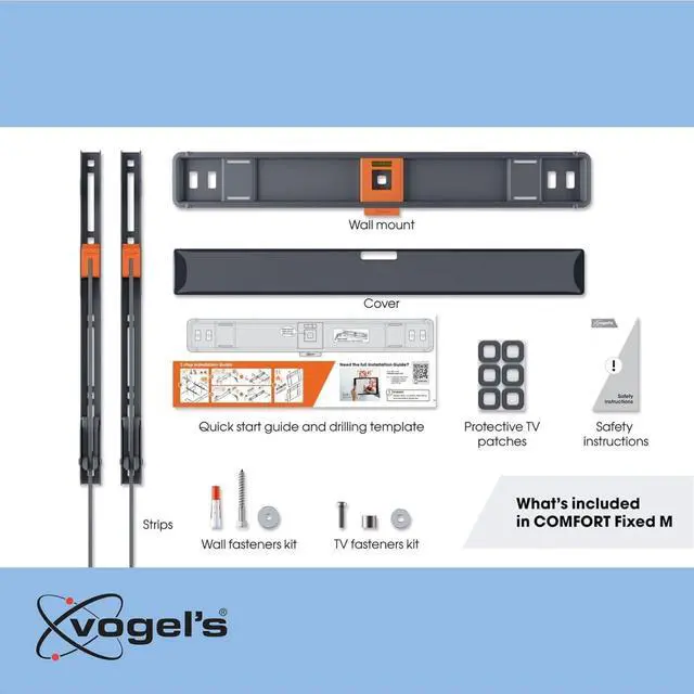 Alt view image 6 of 7 - Vogel's TVM 3405 Fixed TV Wall Bracket for 32-77 inch TVs, Max. 110 lbs (50 kg), Flat TV Wall Mount max. VESA 400x400, Universal Compatibility, Distance to The Wall just 0.87 inch