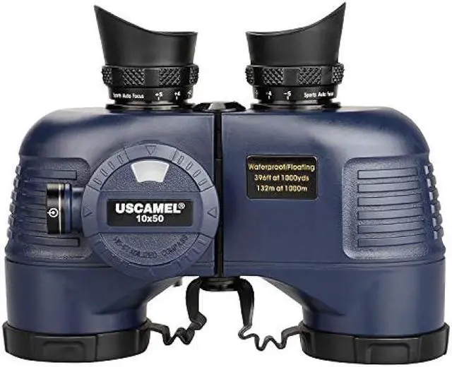 Main image of USCAMEL 10x50 Marine Binoculars for Adults, Waterproof Binoculars with Rangefinder CompassBAK4 Prism FMC Lens Binoculars with Tripod Adapter for Navigation Bird Watching Hunting