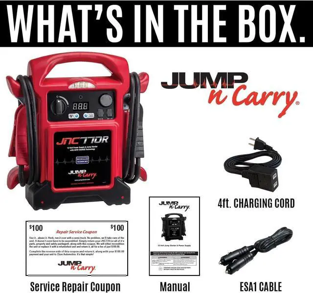 Alt view image 5 of 5 - Clore Automotive Jump-N-Carry JNC770R 1700 Peak Amp Premium 12 Volt Jump Starter - Red