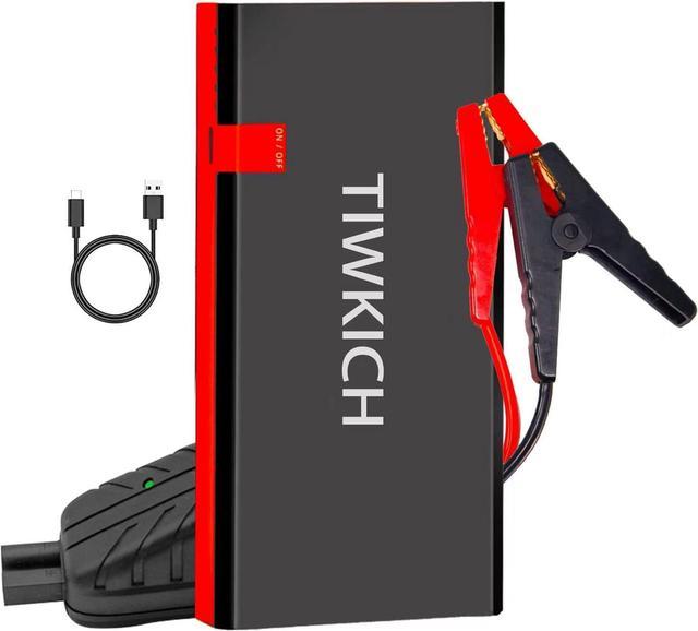 TIWKICH A13 Car Jump Starter 1000A (Up to 5.0L Gas and 2.0L Diesel  Engines),12V Lithium Auto Portable Battery Charger jumpstart Booster Pack  with LED Light and Tpy-c 