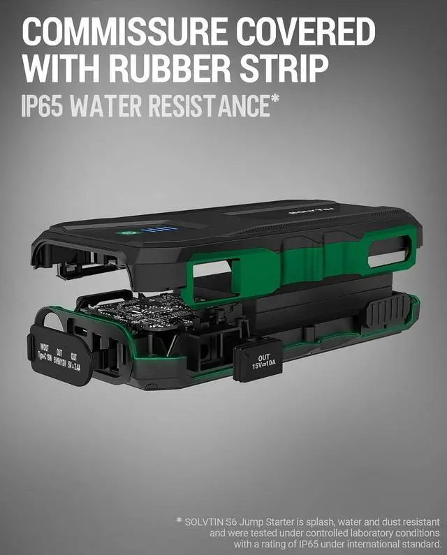 Alt view image 7 of 7 - SOLVTIN S6 Jump Starter 1200A Car Starter for up to 7.5L Gas and 6.0L Diesel Engine 12V Battery Jump Starter with Smart Jumper Cables Portable Power Bank with PD 18W, QC 3.0 Port and LED Light