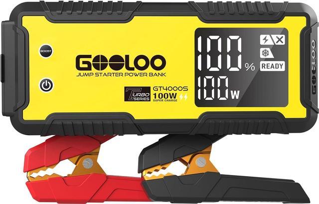 GOOLOO GT4000S Jump Starter 4000A Car Jumper Starter (Up to 10L Diesel 12L  Gas Engines), 100W Fast-Charging Lithium Jump Box, SuperSafe Portable Car