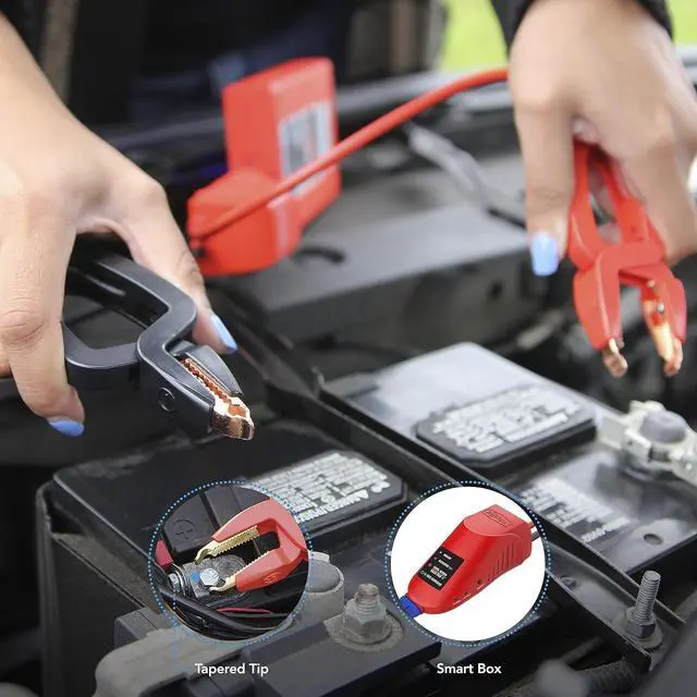 Alt view image 4 of 5 - Weego 44s 12-Volt Portable Lithium Jump Starter with Patented Smarty Clamps, 440 Cranking Amps for 7-Liter Gasoline and 3.5-Liter Diesel Engines, Orange (N44S)