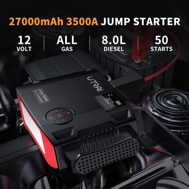 Portable Jump Starter Compressor Power Pack w/ Car Battery Jumper Box 3 USB  BOX (#204563691838)