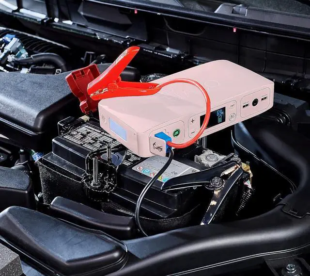 Alt view image 2 of 3 - HALO Bolt Air +, Portable Vehicle Jump Starter with Air Compressor, Power Bank with Digital Display Charges Multiple Devices, Bolt Air+