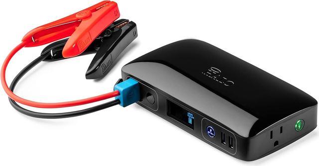 Halo Bolt ACDC Max 55500 mWh Portable Phone Laptop Charger Car Jump Starter with Outlet LCD Display Flood Light and Car Charger Black