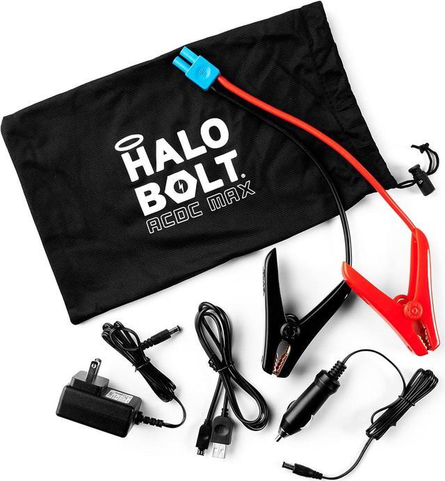 Alt view image 3 of 7 - Halo Bolt ACDC Max 55500 mWh - Portable Phone Laptop Charger Car Jump Starter with Outlet, LCD Display, Flood Light and Car Charger - Black