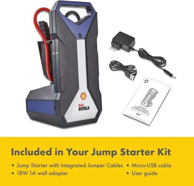 Alt view image 2 of 6 - Shell SH924 2000A 12V Portable Lithium Jump Starter for 11-Liter Gasoline and 8-Liter Diesel Engines, 8 Safety Protections, 2.1A USB Port, Power Bank, Magnetic Base, Battery Booster + Jumper Cables