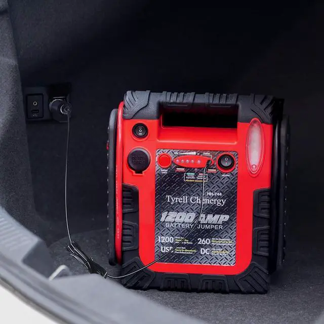 Alt view image 7 of 7 - Tyrell Chenergy 1200 Peak/600 Instant Amps Car Jump Starter (Up to 6L Gas or 6L Diesel Engine), Jump Boxes for Vehicles,Comes with 260 PSI Air Compressor, 2.1A USB Ports, Jump Box,Battery Clamps