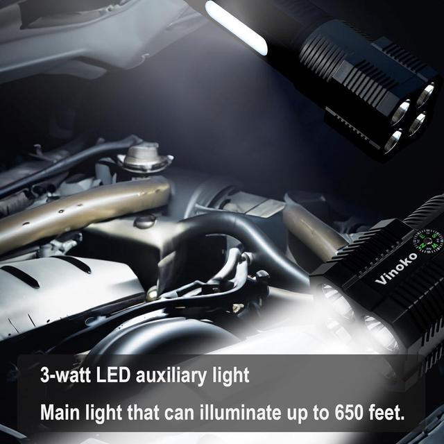 Alt view image 4 of 7 - Car Battery 1000A Peak 12V Jump Starter with 2000 Lumens Flashlight,Digital Display Smart Clamps Jump Box, Booster 12V Battery Pack and Power Bank
