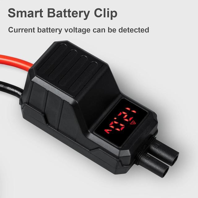 Alt view image 5 of 7 - Car Battery 1000A Peak 12V Jump Starter with 2000 Lumens Flashlight,Digital Display Smart Clamps Jump Box, Booster 12V Battery Pack and Power Bank