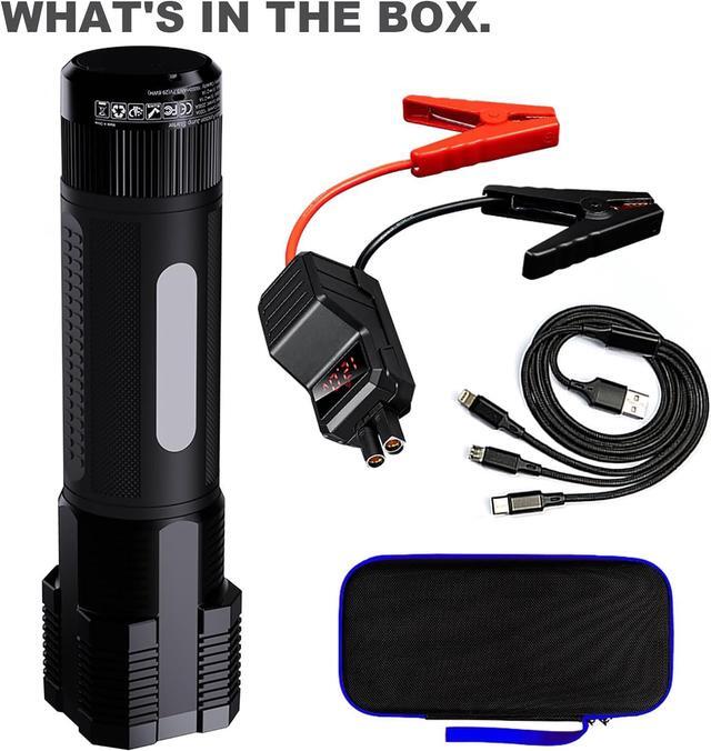 Alt view image 7 of 7 - Car Battery 1000A Peak 12V Jump Starter with 2000 Lumens Flashlight,Digital Display Smart Clamps Jump Box, Booster 12V Battery Pack and Power Bank