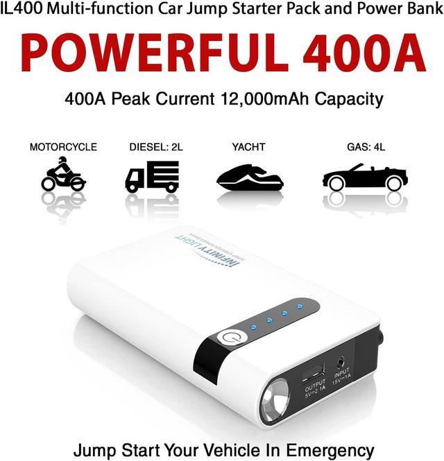 Infinity Light Portable Jump Starter Box, 12V Lithium Battery Car