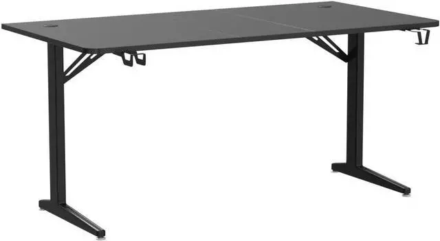 Alt view image 4 of 7 - TOPSKY Gaming Desk Large Surface 63x31.5 with Cup Holder, Headphone Hook and Cable Management (Black)