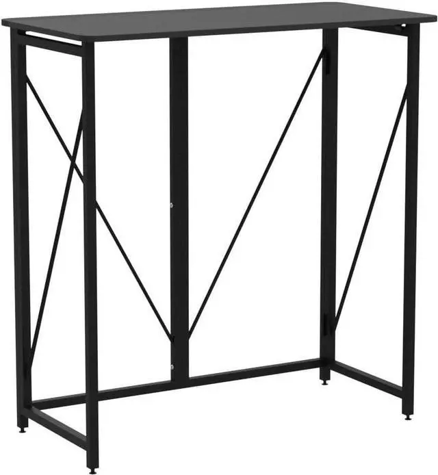 Alt view image 4 of 7 - 39.37" Folding Standing Desk, Small Laptop Stand Up Desk for Sitting or Standing, No Assembly Needed, Portable, Tall Foldable Desk for Home, Office, Small Spaces (Black)