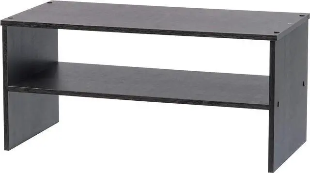 Main image of IRIS USA 2-Tier Multi-Purpose PC Monitor Organizer Stand, Stackable Ergonomic Desktop and Countertop Riser for Computer Laptop TV Shoes Kitchen Pantry and Closet Organization, Black
