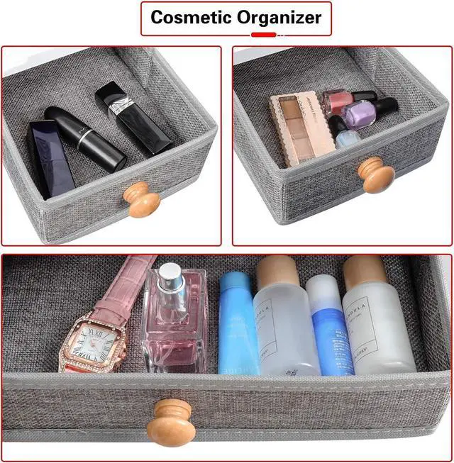 Alt view image 5 of 7 - X-cosrack Wood Expandable Desktop Bookshelf Counter Bookcase Adjustable with Drawers Desktop Shelves Rack Storage Organizer for Office Supplies,Makeup,White.Petent Pending