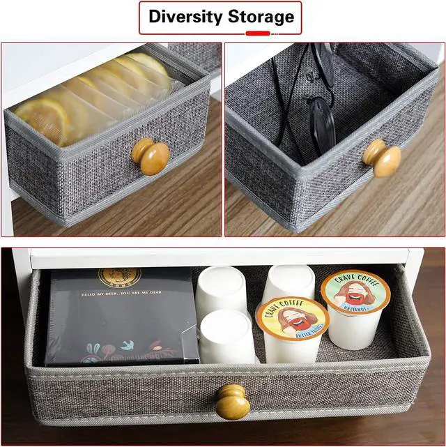 Alt view image 7 of 7 - X-cosrack Wood Expandable Desktop Bookshelf Counter Bookcase Adjustable with Drawers Desktop Shelves Rack Storage Organizer for Office Supplies,Makeup,White.Petent Pending