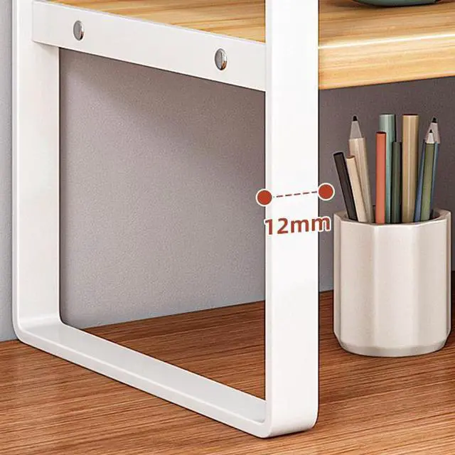 Alt view image 3 of 5 - SIDIANBAN Desktop Organizer Shelf Office Storage Rack Computer Desk Bookshelf Adjustable Display Shelf for Office Supplies (White)