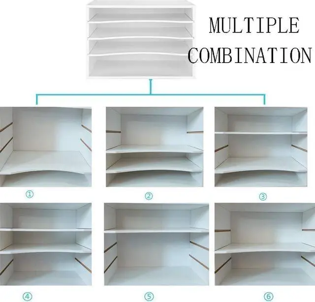 Alt view image 2 of 6 - Desk Paper Organzier Wood Paper Organizer Storage Office Paper Shelves Letter Tray File Sorter with Adjustable Shelves for Home Office