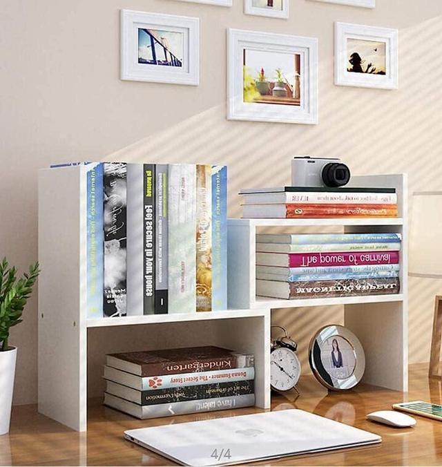 GTIN Expandable Wood Desktop Bookshelf Desktop Organizer Office Storage Rack Wood Display Shelf Free Style Display Stand Shelf Corner Desk Storage