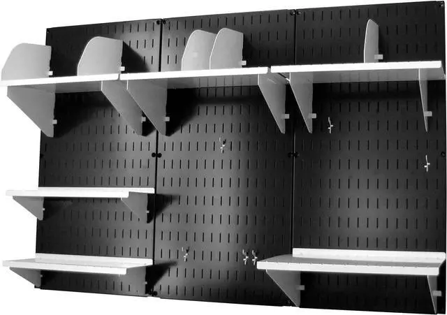 Alt view image 2 of 3 - Wall Control Office Organizer Unit Wall Mounted Office Desk Storage and Organization Kit Black Wall Panels and White Accessories