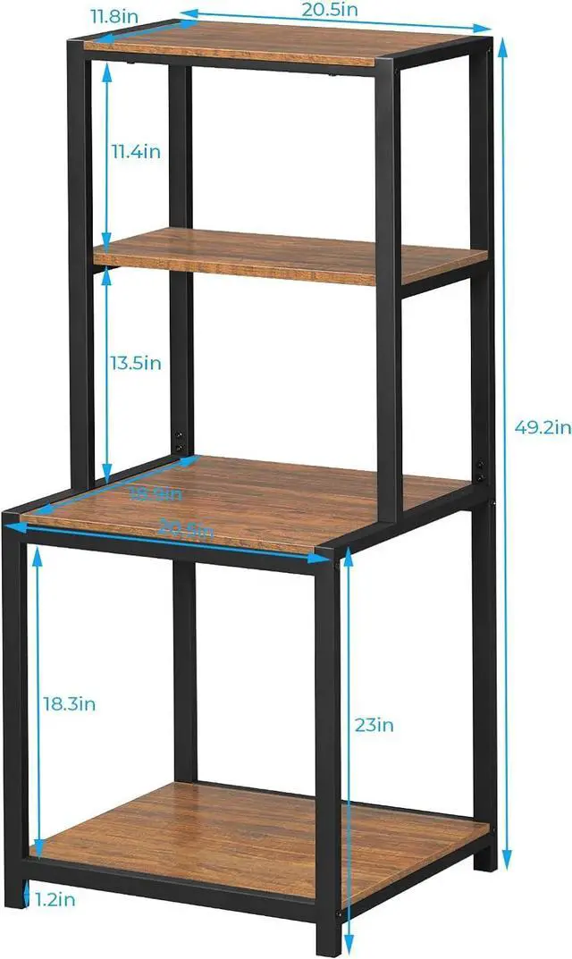 Alt view image 3 of 4 - GreenForest Printer Stand with Storage Shelf, 49.2 inch Large Tall 4 Tier Printer Table for Home Office Organization Space Saving Desk Rack for Printer Computer CPU Shredder, Walnut