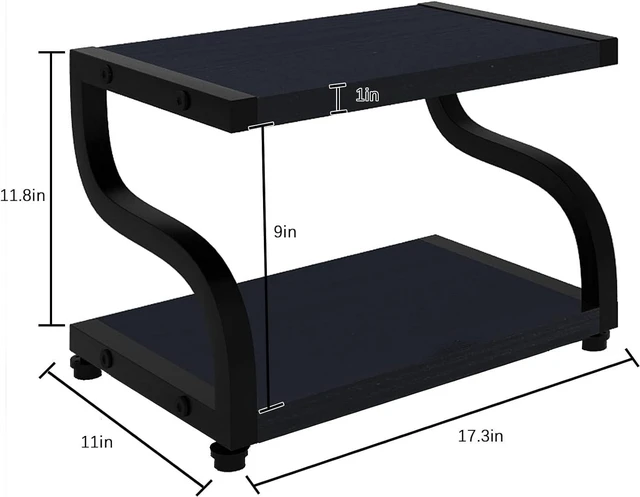 Alt view image 2 of 7 - PUNCIA 2 Tier Wood Printer Stand with Storage Heavy Duty Desktop Shelf